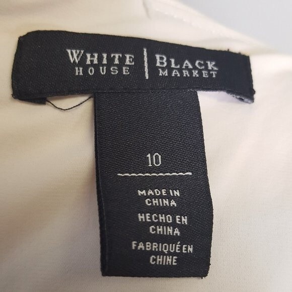 White House Black Market Office Dress Color Block Black Red Tweed - Picture 5 of 5